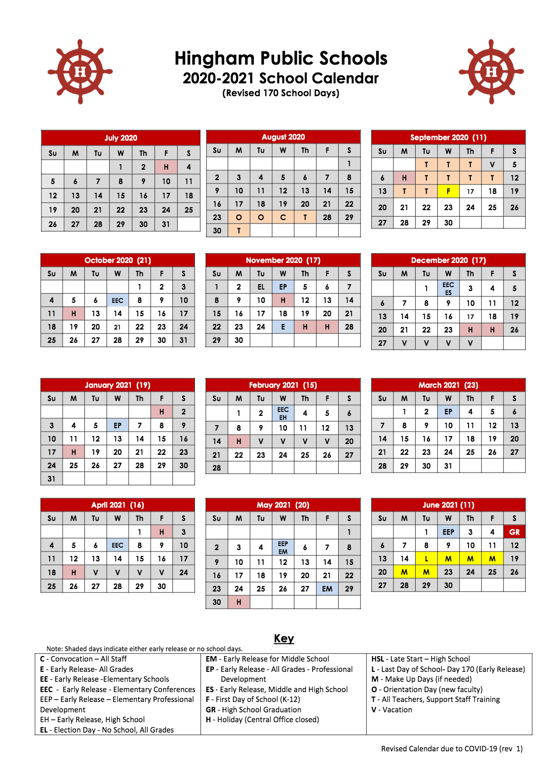 Calendar – East Elementary School
